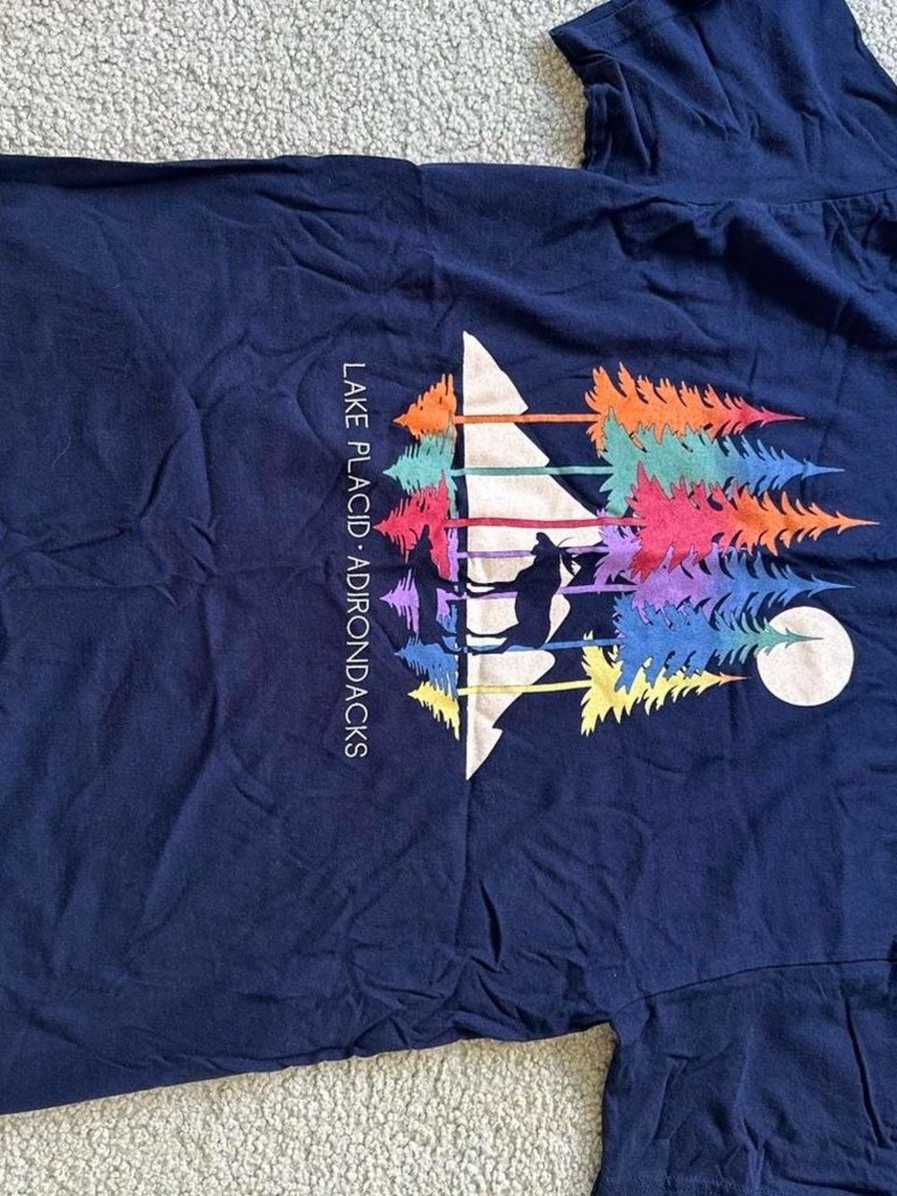 Lake Placid Adirondacks Navy Graphic Tee SIZE LARGE